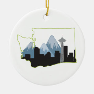 Washington State Ceramic Tree Decoration