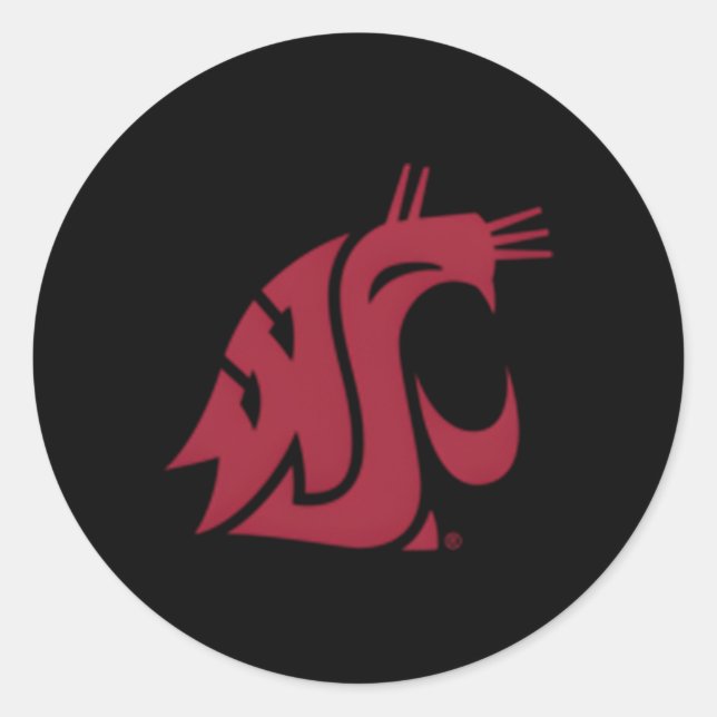 Washington State Cougars Left Chest Icon Classic Round Sticker (Front)