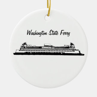 Washington State Ferry Ceramic Tree Decoration