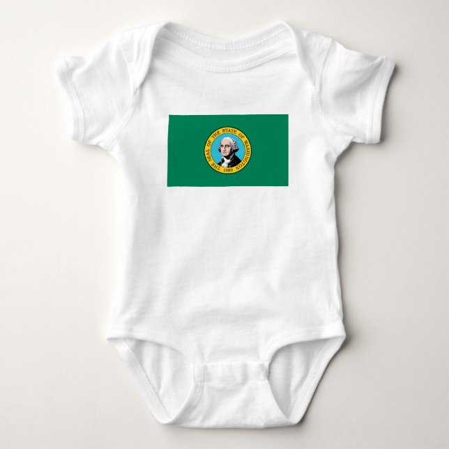 Washington State Flag Baby Bodysuit (Front)