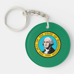 Washington State Flag Design Key Ring