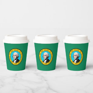 Washington State Flag Design Paper Cups