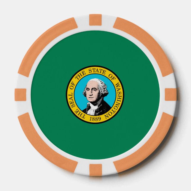 Washington State Flag Design Poker Chips (Front)
