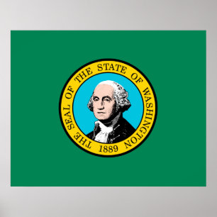 Washington State Flag Design Poster