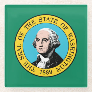 Washington State Flag Glass Coaster