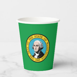 Washington State flag paper cups