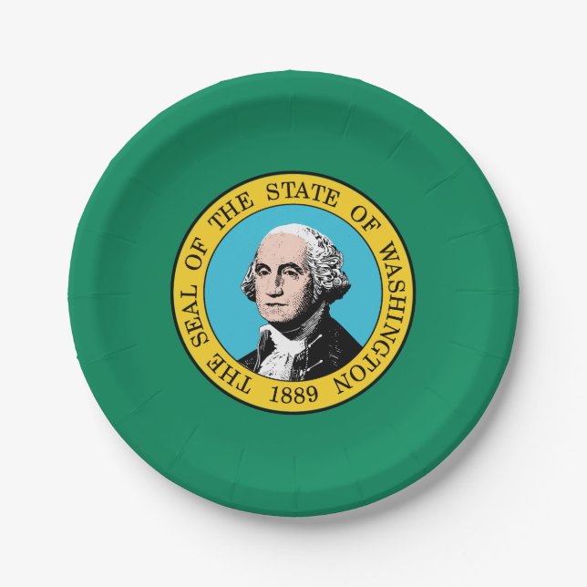 Washington State Flag Paper Plate (Front)