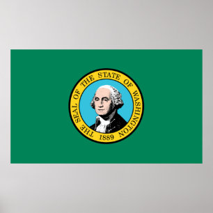 Washington state flag poster