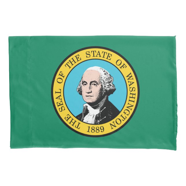 Washington State Flag Print Patriotc Pillowcase (Front)