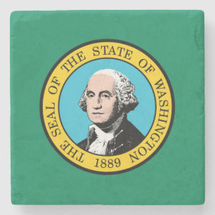 Washington State Flag Stone Coaster