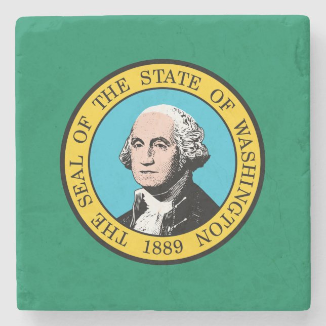 Washington State Flag Stone Coaster (Front)