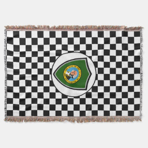 Washington state flag throw blanket
