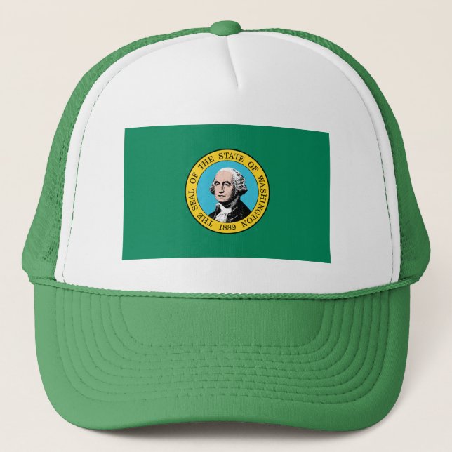 Washington State Flag Trucker Hat (Front)