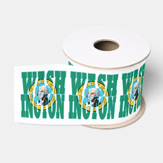Washington state flag typography design grosgrain ribbon