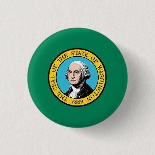 Washington State Flag USA 3 Cm Round Badge