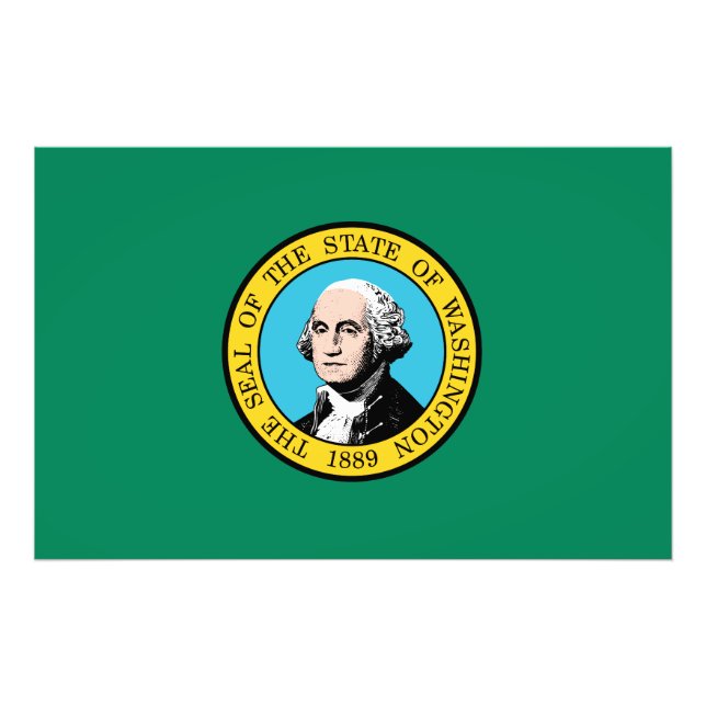 Washington State Flag USA Photo Print (Front)