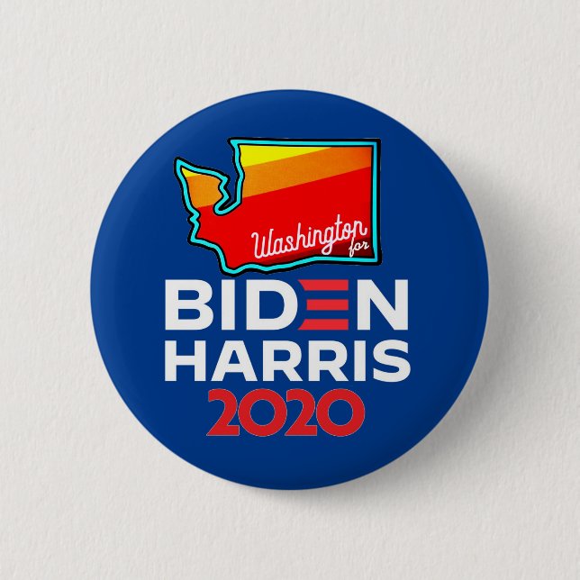 Washington State for Biden Harris 2020 6 Cm Round Badge (Front)