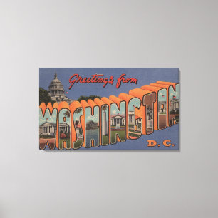 Washington (State) - Large Letter Scenes 2 Canvas Print