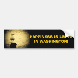 Washington State Living Happiness Meme Bumper Sticker