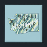 Washington State Map Illustration Magnet<br><div class="desc">Check out this awesome magnet with a map of Washington State. Add your own text. Check out my shop for butterflies,  birds,  RVs,  camping,  hiking,  flowers and lots more!</div>
