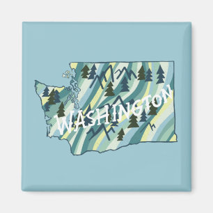 Washington State Map Illustration Magnet