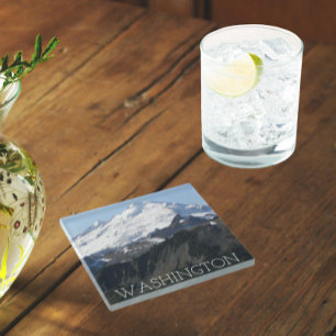 Washington State Mount Baker Landscape Glass Coaster