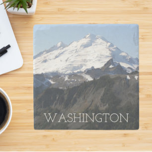 Washington State Mount Baker Landscape Stone Coaster