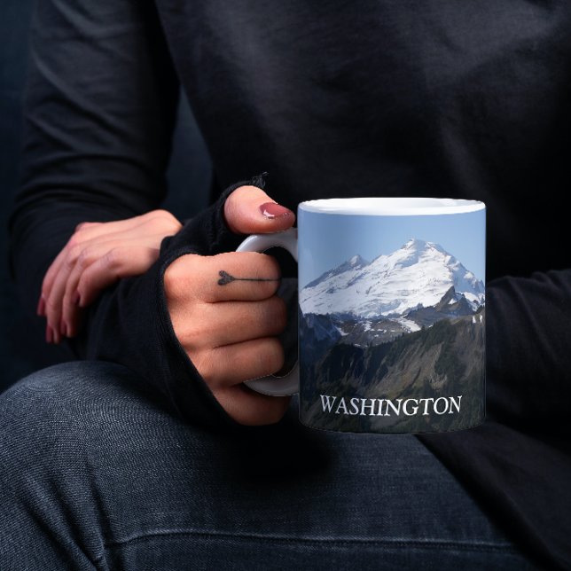 Washington State Mount Baker Photo Mug (In Situ Held)