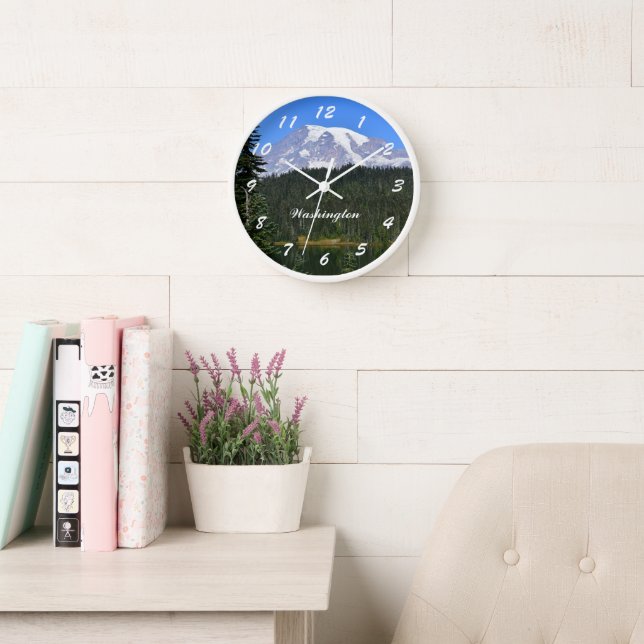 Washington State Mount Rainier Photo Clock (Reading Room)