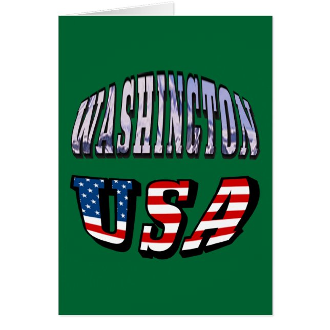 Washington State Picture and USA Flag Text (Front)