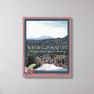 Washington State Poster Art Canvas Print