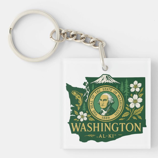  Washington state pride Key Ring (Front)