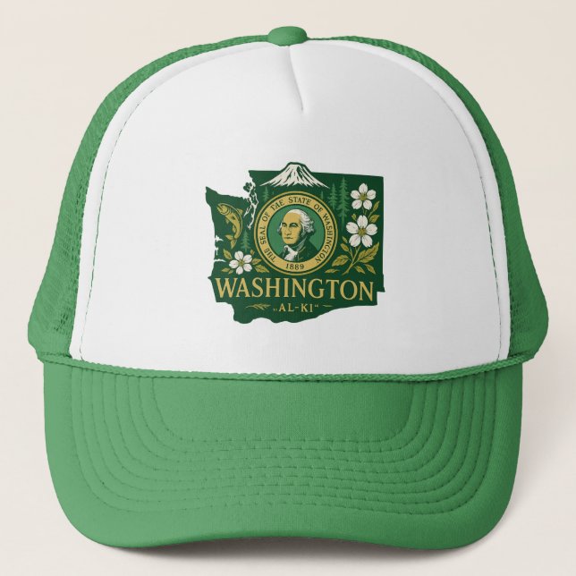  Washington state pride Trucker Hat (Front)