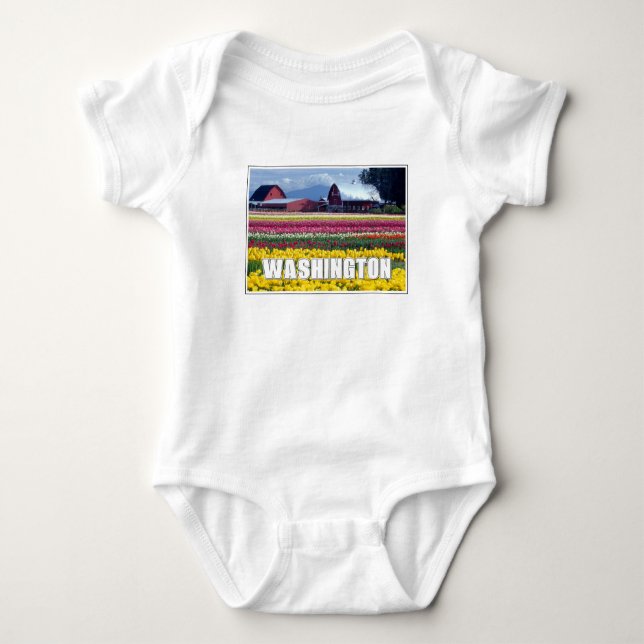 Washington State | Tulip Field Baby Bodysuit (Front)