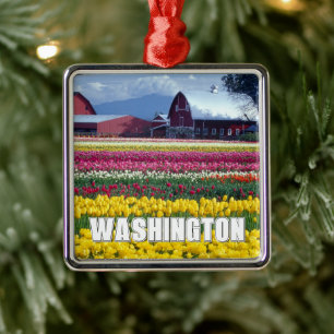 Washington State Tulip Field Metal Tree Decoration