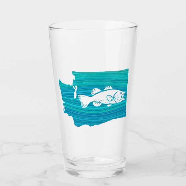 Washington State Wave Fishing Glass (Front)