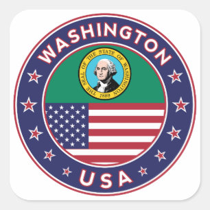 Washington sticker, phone case, tote bag square sticker
