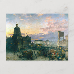 Washington Street Indianapolis Indiana Painting Postcard