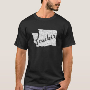 Washington Teacher Red For Ed Vintage Home State G T-Shirt