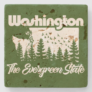 Washington The Evergreen State Stone Coaster