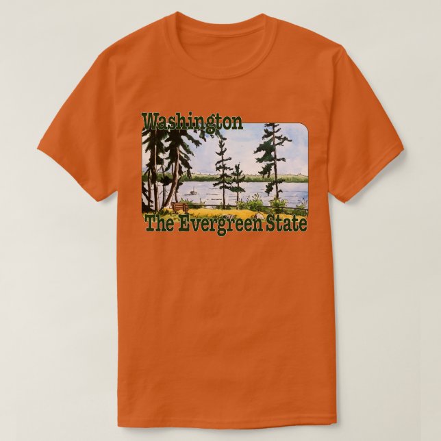 Washington The Evergreen State T-Shirt (Design Front)