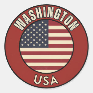 Washington United States of America  Classic Round Sticker
