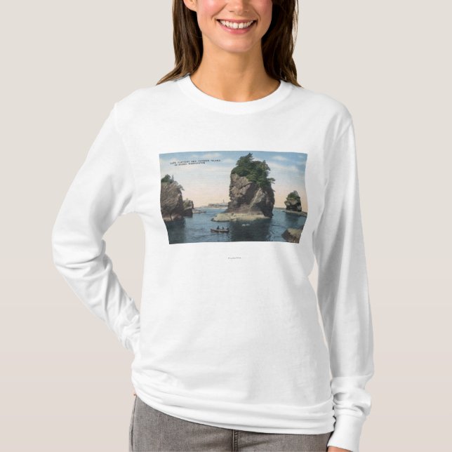 Washington - View of Cape Flattery & Tatoosh T-Shirt (Front)