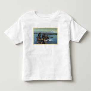 Washington - View of Fishermen Catching a Salmon Toddler T-Shirt