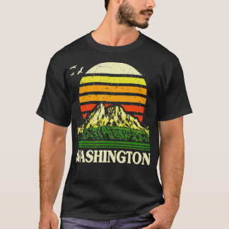 Washington Vintage Mount Rainier Mountain Sunset S T-Shirt