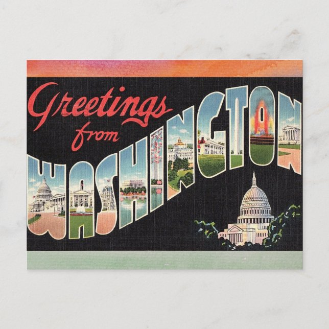 Washington Vintage Travel Postcard (Front)