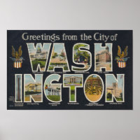 Washington Vintage Travel Postcard Restored