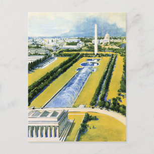 Washington Vintage Travel Poster Restored Postcard