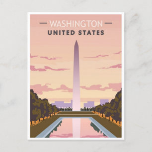 Washington Vintage Travel state of America Postcard