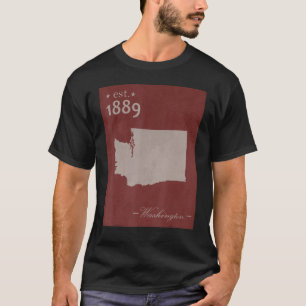 Washington WA Map Grunge Vintage State Graphic Wom T-Shirt